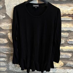 Context Women's Elegant Black Long Sleeve Sweater